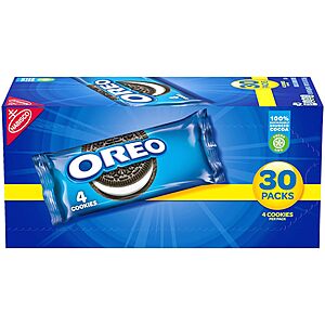 Select Accts:30-Pk 1.59-oz Oreo Chocolate Sandwich Cookies (Snack Size) $7.45 w/ S&S