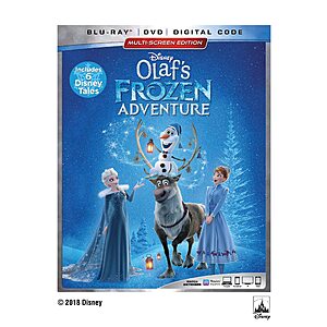 OLAF'S FROZEN ADVENTURE PLUS 6 DISNEY TALES (EXTENDED HOME VIDEO EDITION) Blu Ray + DVD + Digital $6.49 Amazon.com