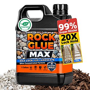 JDicton Rock Glue for Landscaping 1 Gallon - Concentrated Mulch Binder for Landscaping for Pea Gravel,Pebble & Stone,100% Permeable,Pet Safe,Last 2 Years $19.99