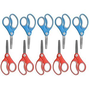 4.90 | 10-Pack Westcott Right & Left-Handed Kid's Scissors (Assorted) at Amazon