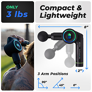 Reathlete FOLD Interchangeable Folding Percussion Massage Therapy Gun $19.99 + Free Shipping