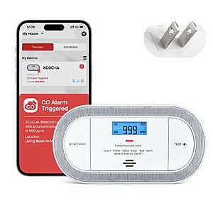 X-Sense Wi-Fi Plug-in Carbon Monoxide Detector with AAA Battery Backup,No-Cost App Notifications,XC0C-iA,1-Pack $37.48