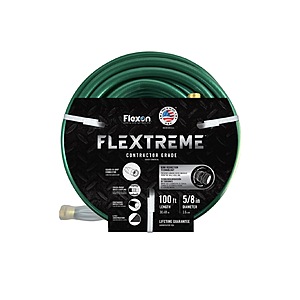 Flexon 5/8 in.x 100 ft.Contractor Grade Hose with Guard & Grip $29.99 Green or Blue Free Shipping Costco.com