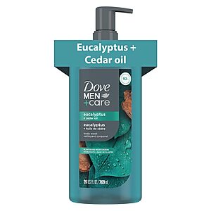3 Bottles DOVE MEN Eucalyptus + Cedar Oil Moisturizing Body Wash | 26oz $18.67 S&S Q PROMO Amazon
