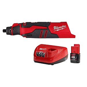 Milwaukee M12 Brushless Rotary Tool with 2.0Ah Battery and Charger Starter Kit $99