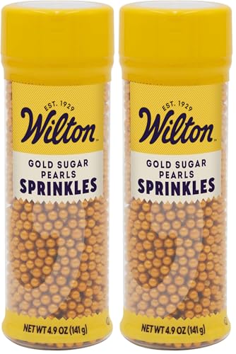 Wilton Sugar Pearls,141 gram,Gold,Non Toxic (Pack of 2