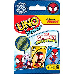 5.99:Mattel Games UNO Junior Marvel Spidey and His Amazing Friends Card Game at Amazon