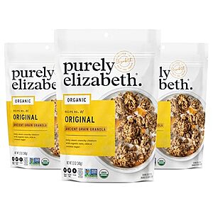 SnS] $12.60** | 3-Pack 12-Oz purely elizabeth.Organic Original,Ancient Grain Granola at Amazon