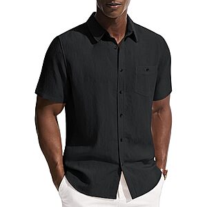 PJ Paul Jones Men's Linen Short Sleeve Button Down Tee (Various) $8.99 + Free Shipping w/ Prime or on $35
