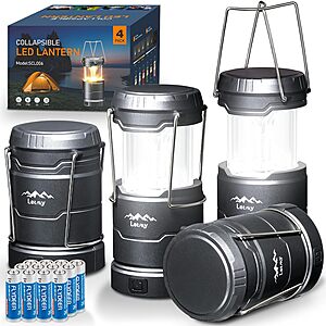 4-Pack LETMY LED Collapsible Camping Lanterns w/ 3 Color Modes & Dimmable $15.99 ($3.99 each) + Free Shipping w/ Prime or on $35