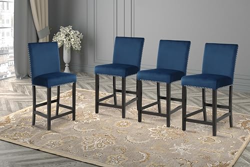 New Classic Furniture Celeste...Blue Velvet with Espresso Legs