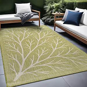 8' x 10' Beverly Rug Flora Olive Coral Branch Washable Indoor Outdoor Area Rug (Olive) $62 + Free Shipping