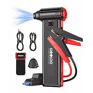 GOOLOO F7 Compressed Air Duster with 12V Portable Jump Starter - $49.99 AC