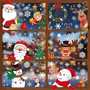186-Piece Traplace Christmas Window Clings (9 Sheets) $2.99 + Free Shipping w/ Prime or on $35