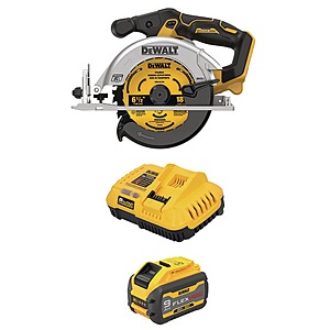 Dewalt 20V MAX Lithium-Ion Cordless Brushless 6-1/2 in.Sidewinder Style Circular Saw with 20V/60V MAX flexvolt 9 Ah Battery $249