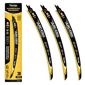 3-pack TOLESA 15" Reciprocating Saw Blade $10 @ Amazon