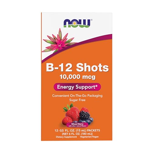 NOW Foods B-12 10,000mcg Shots...ounce 12 Count Box Mixed Berry