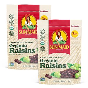 Sun-Maid Organic California Sun-Dried Raisins - (2 Pack) 32 oz $9.89