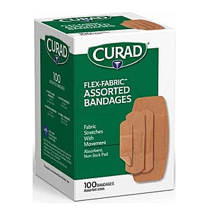 100-Ct.CURAD Flex Fabric Assorted Size Bandages $3.55