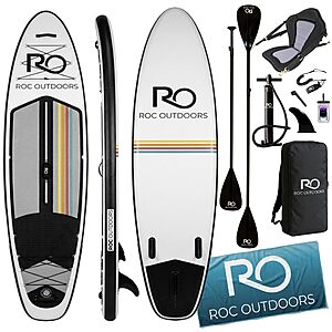 Roc Inflatable Stand Up Paddle Board 10' 6" with Premium SUP Paddle Board Accessories,Wide Stable Design,Non-Slip Comfort Deck for Youth & Adults $229.99