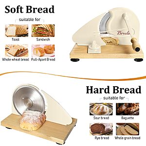 Brvclon Manual Bread Slicer for Homemade Sourdough,Adjustable Thickness,Hand Crank Bread Slicer with Stainless Steel Blade $52.48