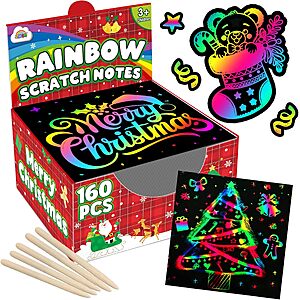 165-Pc ZMLM Rainbow Scratch Paper Art Set $5