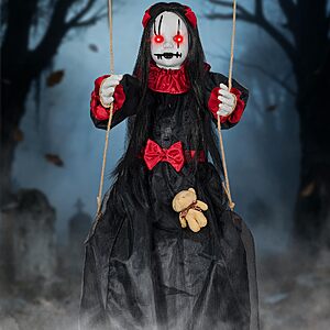 Scary Halloween Hanging Swinging Doll,4.6FT,$25.99 with code