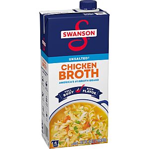 32-Oz Swanson 100% Natural Unsalted Chicken Broth $1.25 w/ Subscribe & Save