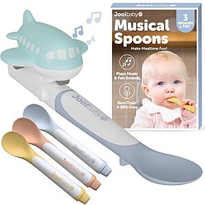 3-Count Jool Baby Musical Baby Feeding Spoons w/ Plane Toy Attachment $6.50 + Free Shipping w/ Prime or on $35