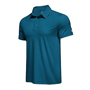 PINSPARK Men's Performance Moisture-Wicking UPF 50 Polo Shirt $9
