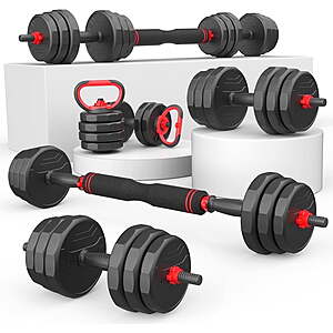 70-Lb 5-in-1 Adjustable Free Weight Set w/ Dumbbells,Barbell & Kettlebells $78.59 + Free Shipping w/ Walmart+ or on $35
