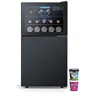 Antarctic Star 2.6 Cu.Ft Compact Beverage Refrigerator with Freezer,Mini Fridge,Adjustable Temp,Reversible Door,LED Light for Home Office Bar Bedroom $189.99