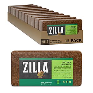 Zilla Coconut Husk Brick,Organic Reptile Bedding,12-Count $37.24