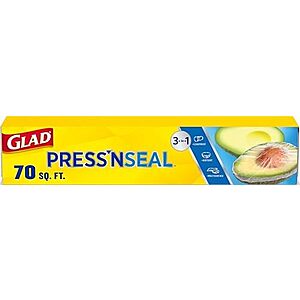 SnS] $2.84* | 70-Sq Ft Glad Press'n Seal Plastic Food Wrap at Amazon