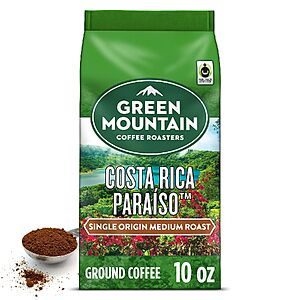 10-Oz Green Mountain Coffee Roasters Costa Rica Paraiso Medium Roast Ground Coffee $6.84 w/ S&S + Free Shipping w/ Prime or on $35