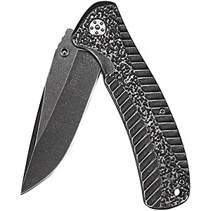22.39 | Kershaw Starter Folding Pocket Knife (1301BW);4Cr14 Steel Blade With Black-Oxide BlackWash Finish at Amazon