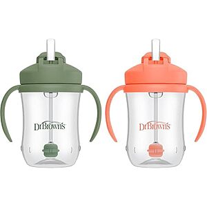 4.69* | 2-Pk 9-Oz Dr.Brown's Milestones Baby's First Cup w/ Weighted Straw at Amazon