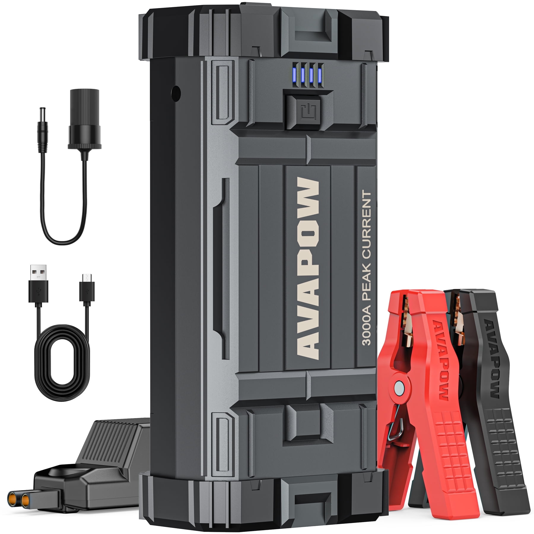 AVAPOW 12V 3000A Peak 23800mAh Car Battery Jump Starter (up to 8L Gas / Diesel) $26.40 + Free Shipping