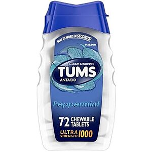SnS,AC] $2.73** | 72-Ct TUMS Ultra Strength Chewable Antacid Tablets (Peppermint) at Amazon
