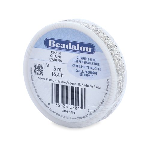 Beadalon 2.3mm Jewelry Making...ped Small Cable,Silver Plated