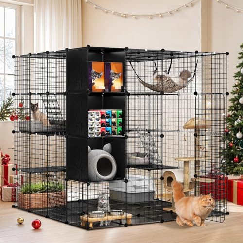 YITAHOME 4 Tiers Large Cat Enc...ats,Ideal for Home and Travel