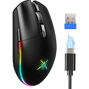 TECKNET 8000 DPI Rechargeable Wireless Gaming Mouse w/ RGB Backlit & 6 Programmable Buttons (Black) $11.03 + Free Shipping w/ Prime or on $35