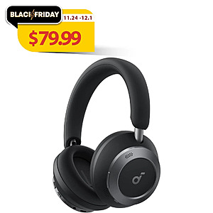Ebay Certified Refurbished Soundcore Space One Pro FlexiCurve Over-Ear Headphones Adaptive ANC Hi-Res Audio $79.99