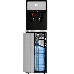 Bottom-Load Water Cooler Dispenser Hot and Cold,Child Lock,LED Lights w/Empty Bottle Alert,Silver $142.44