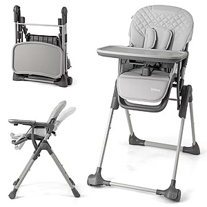 INFANS Baby Highchair,Convertible Quick Folding Portable Highchair,Gray $69.99 + Free Shipping