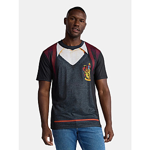 2-Piece Harry Potter, Men's & Big Men's Graphic Halloween Cosplay T-Shirt and Scarf $5.59