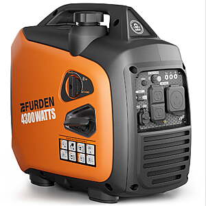 Efurden 4300W Portable Inverter Generator for Camping,Super Quiet,ECO Mode $380