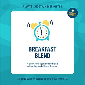 23.69 S&S or less FOUR POUND Bag Cameron's Coffee Roasted Ground Coffee Bag,Breakfast Blend,64 Ounce,(Pack of 1) Amazon