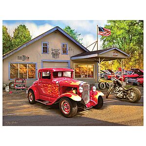 RoseArt - American Nostalgia - Hot Rod Flames - 550 Piece Jigsaw Puzzle for Adults $7.22
