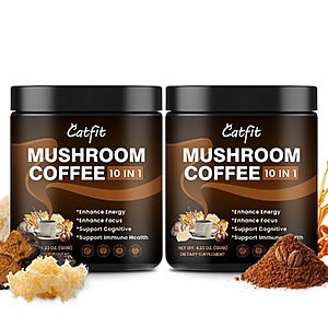 Prime:Catfit Instant Mushroom Coffee Powder 10-in-1 2 Pack $13.49 + Free Shipping